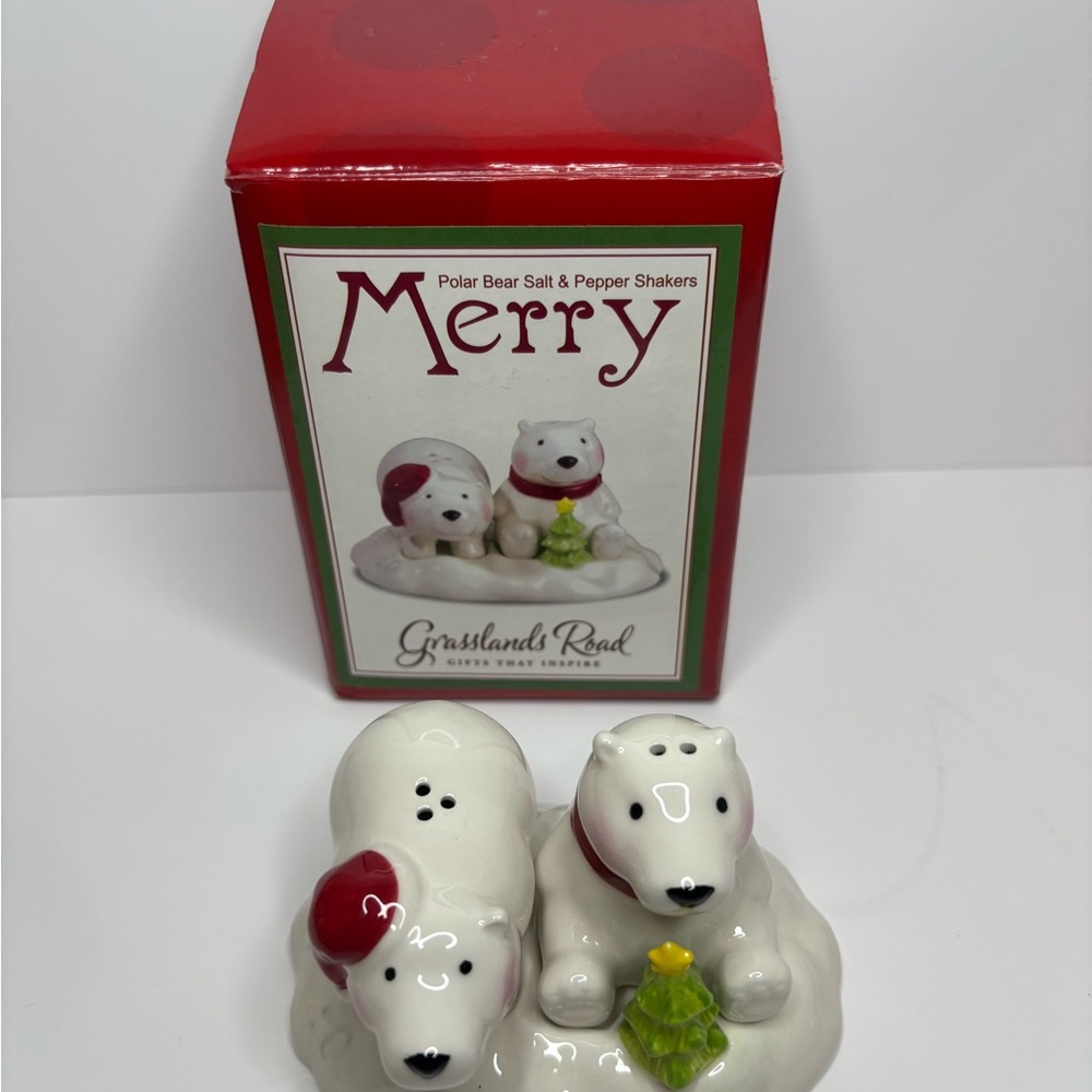 Grasslands Road Christmas Polar Bear‎ Salt & Pepper Shakers